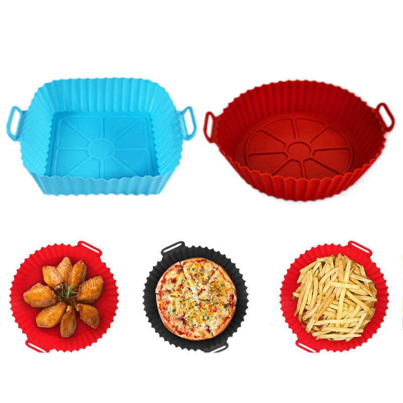 Silicone Mold Tray - Silikon-Fritteusenform, Luftfritteusen-Silikon-Einlagen, wiederverwendbare Backform, antihaftbeschichtete Pizzapfanne,