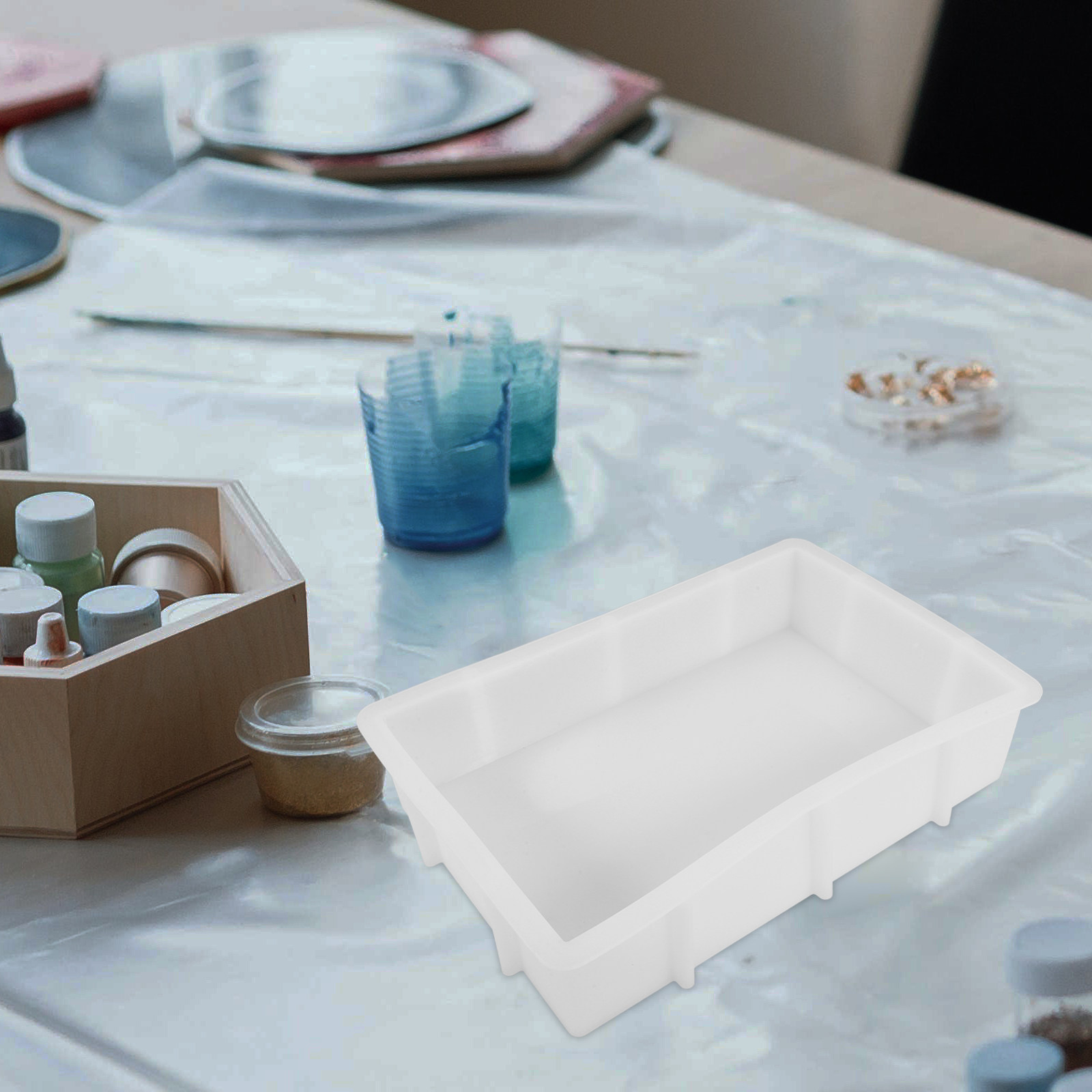 Große rechteckige Harz-Silikon – Silicone Mold Tray Bewertung und Preis