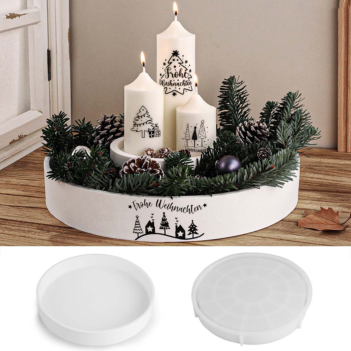 Beton Runde Kerze Schüssel Sch – Coaster Mold Round Bewertung und Preis